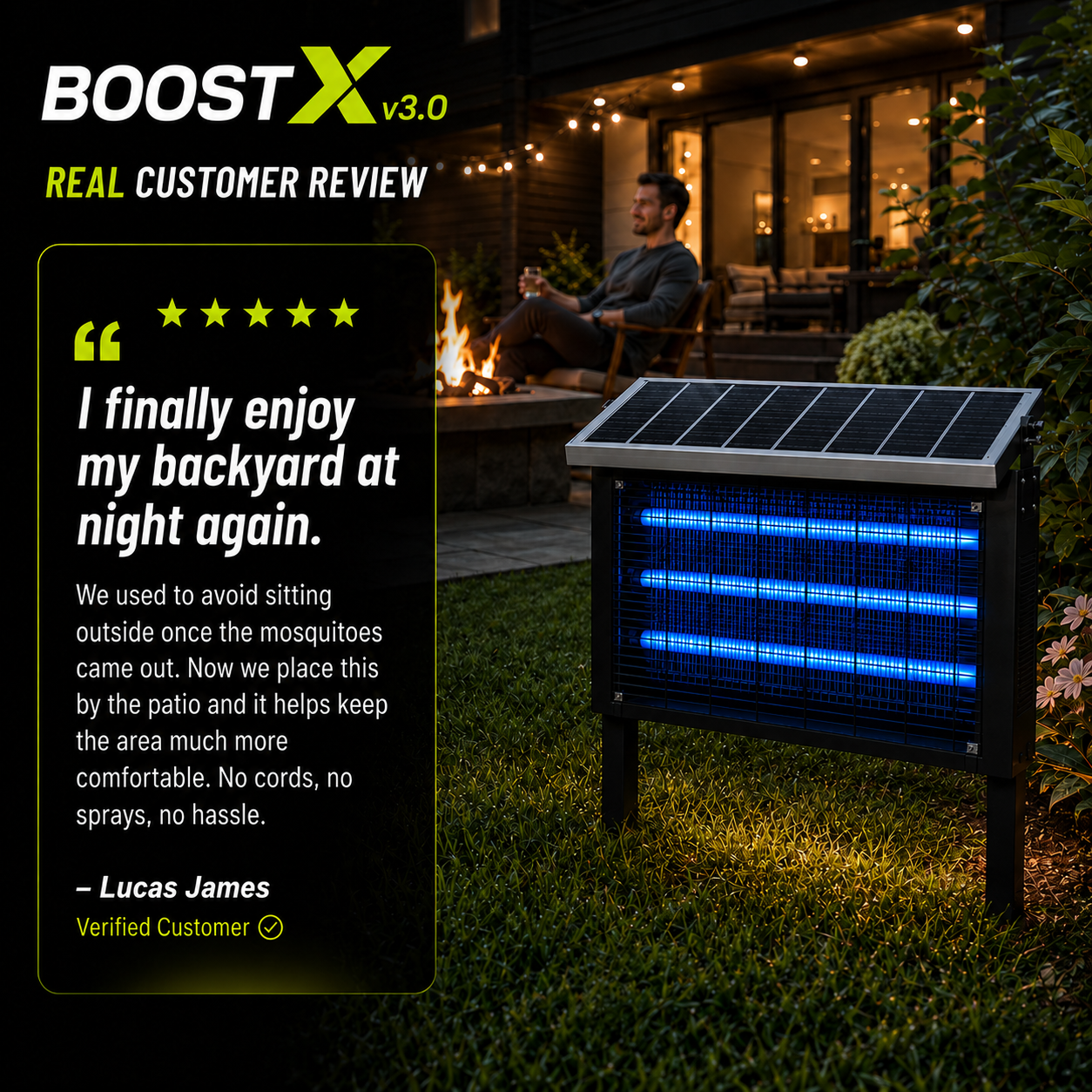 Solar Bug Zapper - For Bug Free Outdoor Nights