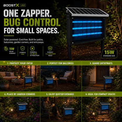 Solar Bug Zapper - For Bug Free Outdoor Nights
