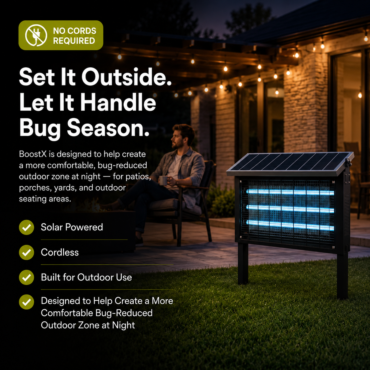 Solar Bug Zapper - For Bug Free Outdoor Nights